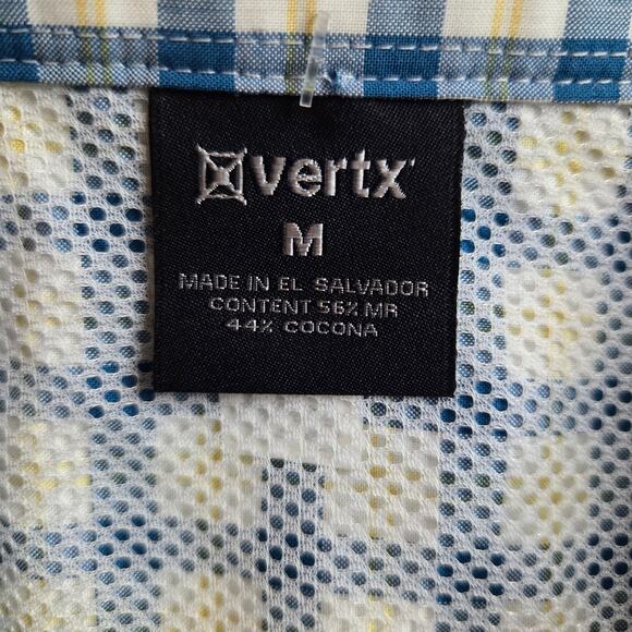NWOT Vertx Plaid Short Sleeve Vented Button Snap Shirt Men's Size Medium - Picture 3 of 4